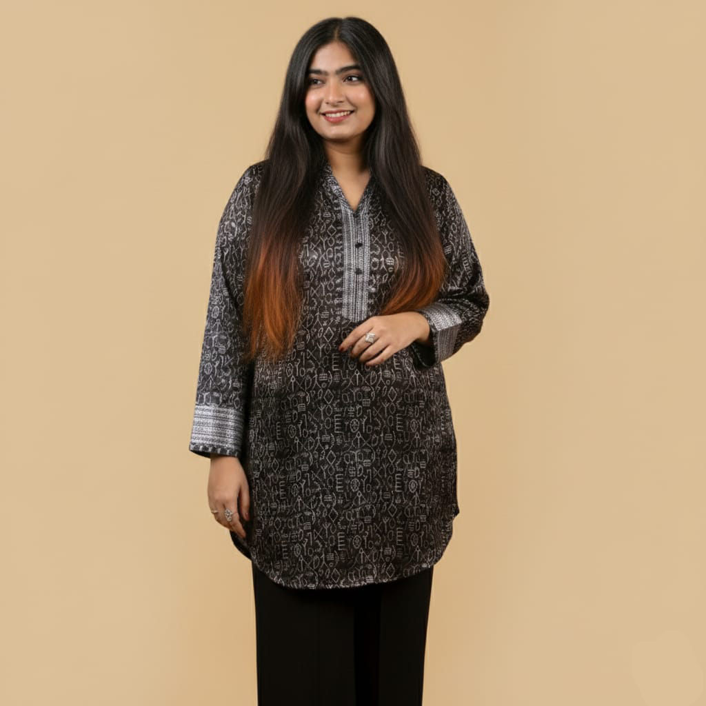 Black Indus Script Shirt (Pret)