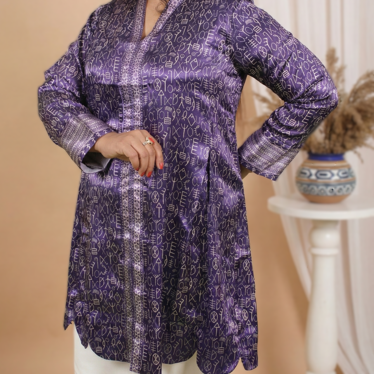 Indigo Indus Script Shirt (Pret)