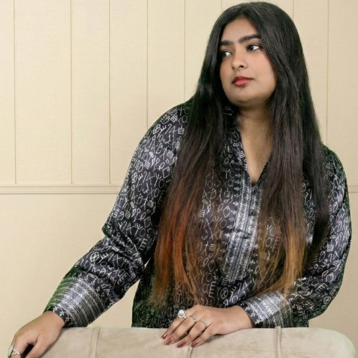 Black Indus Script Shirt (Pret)