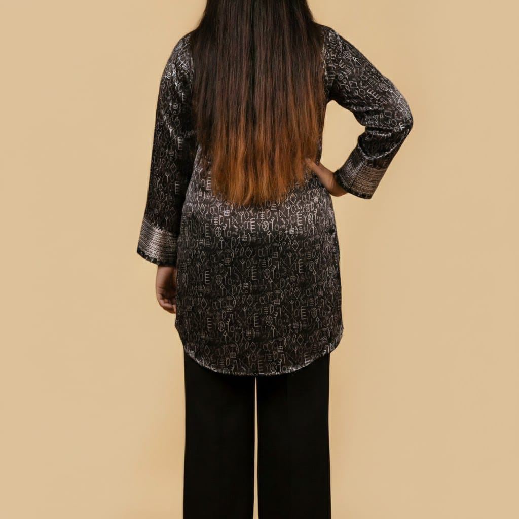 Black Indus Script Shirt (Pret)