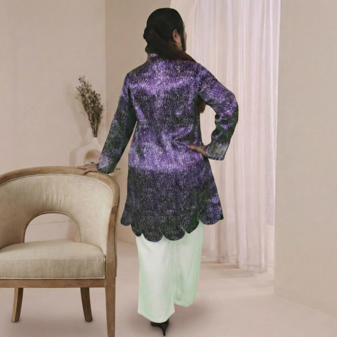 Indigo Indus Script Shirt (Pret)