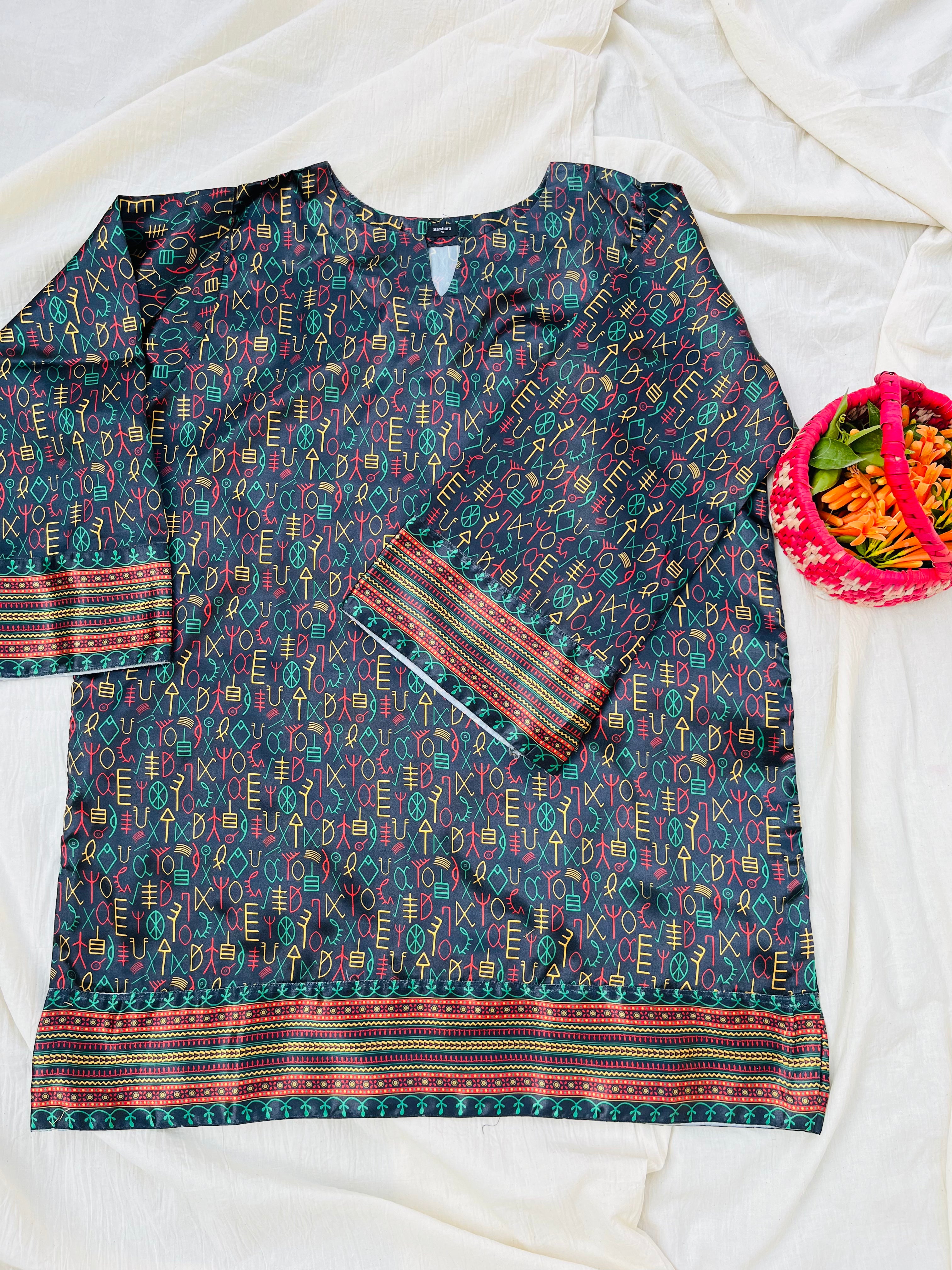 Multi Indus Script Shirt (Pret)