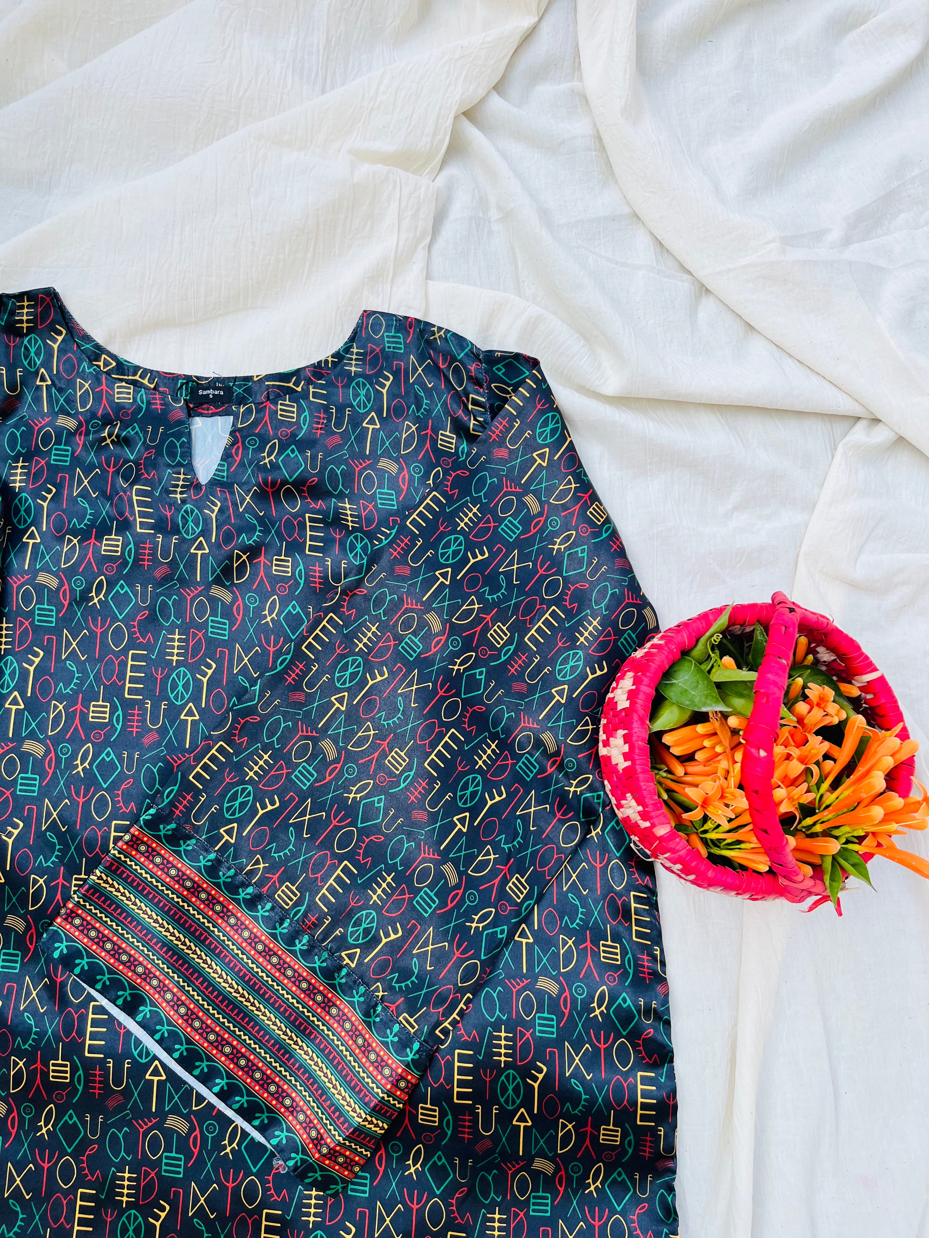 Multi Indus Script Shirt (Pret)