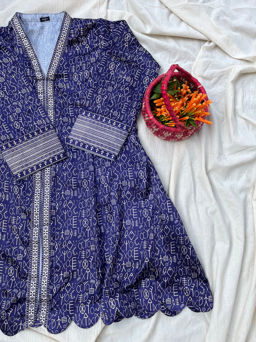 Indigo Indus Script Shirt (Pret)