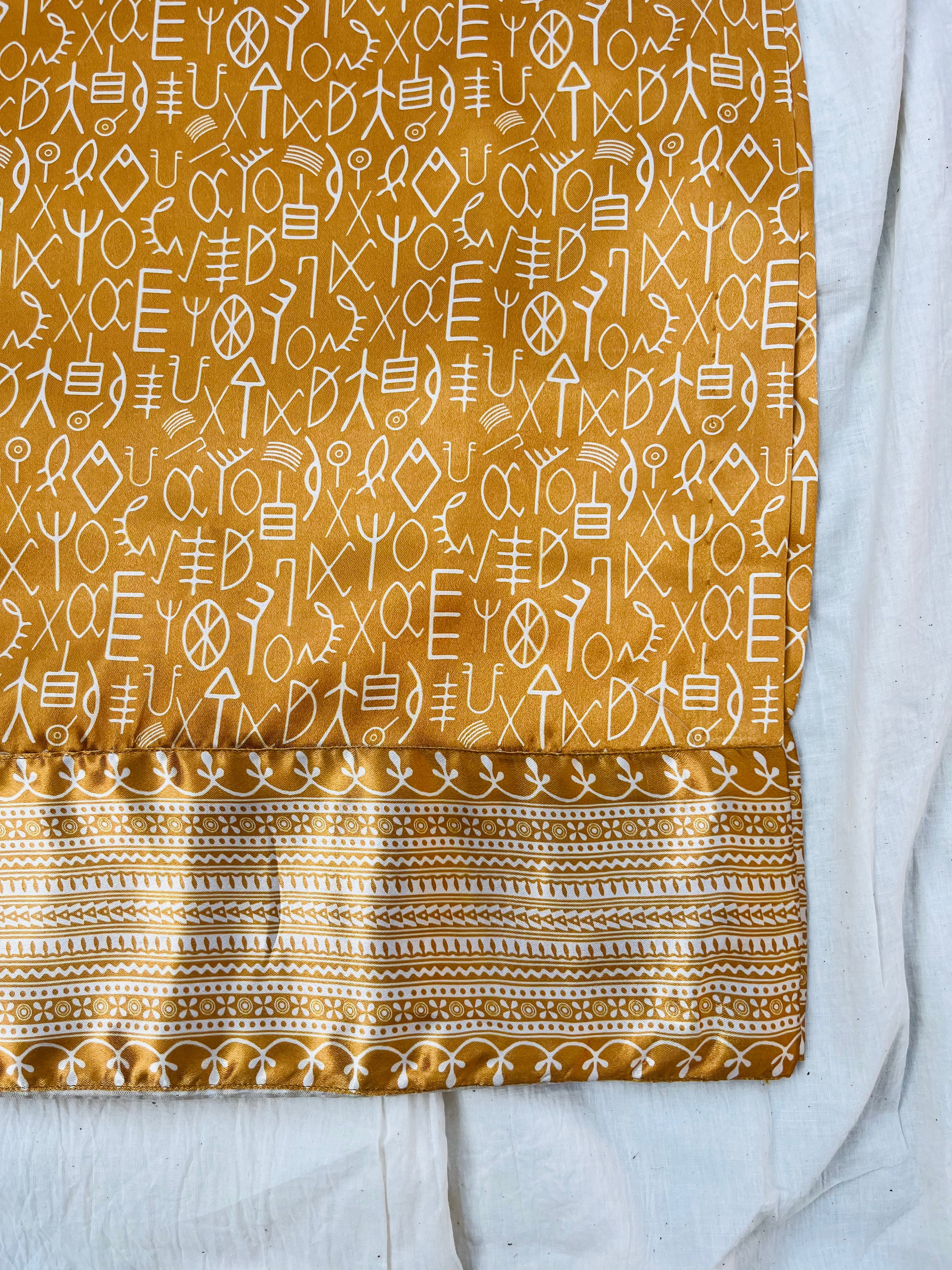 Mustard Indus Script Shirt (Pret)