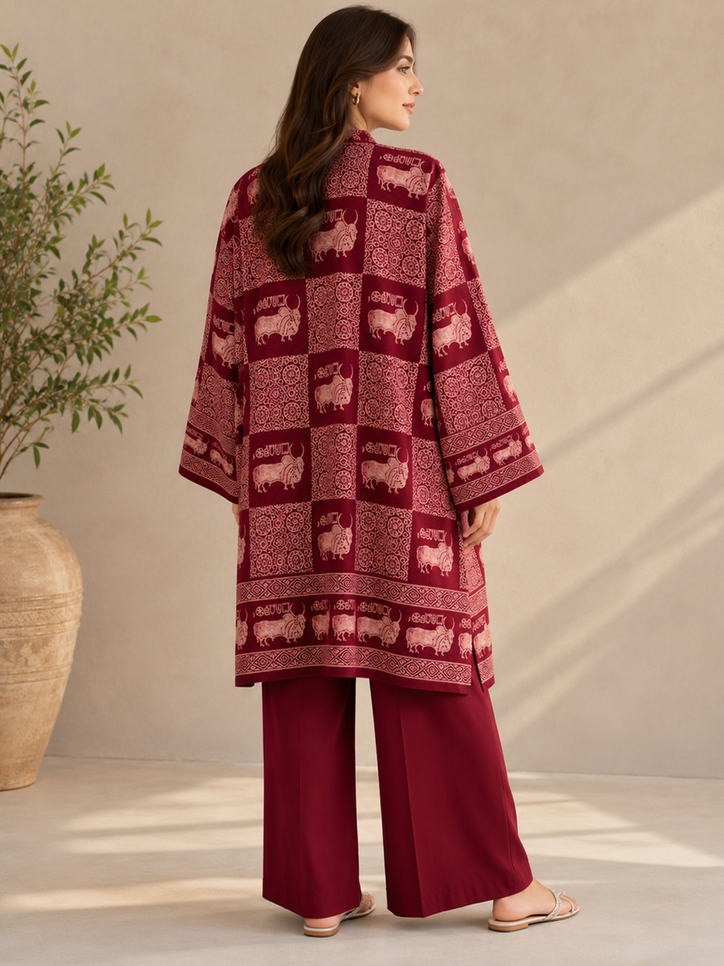 Ajrakh Bull Maroon