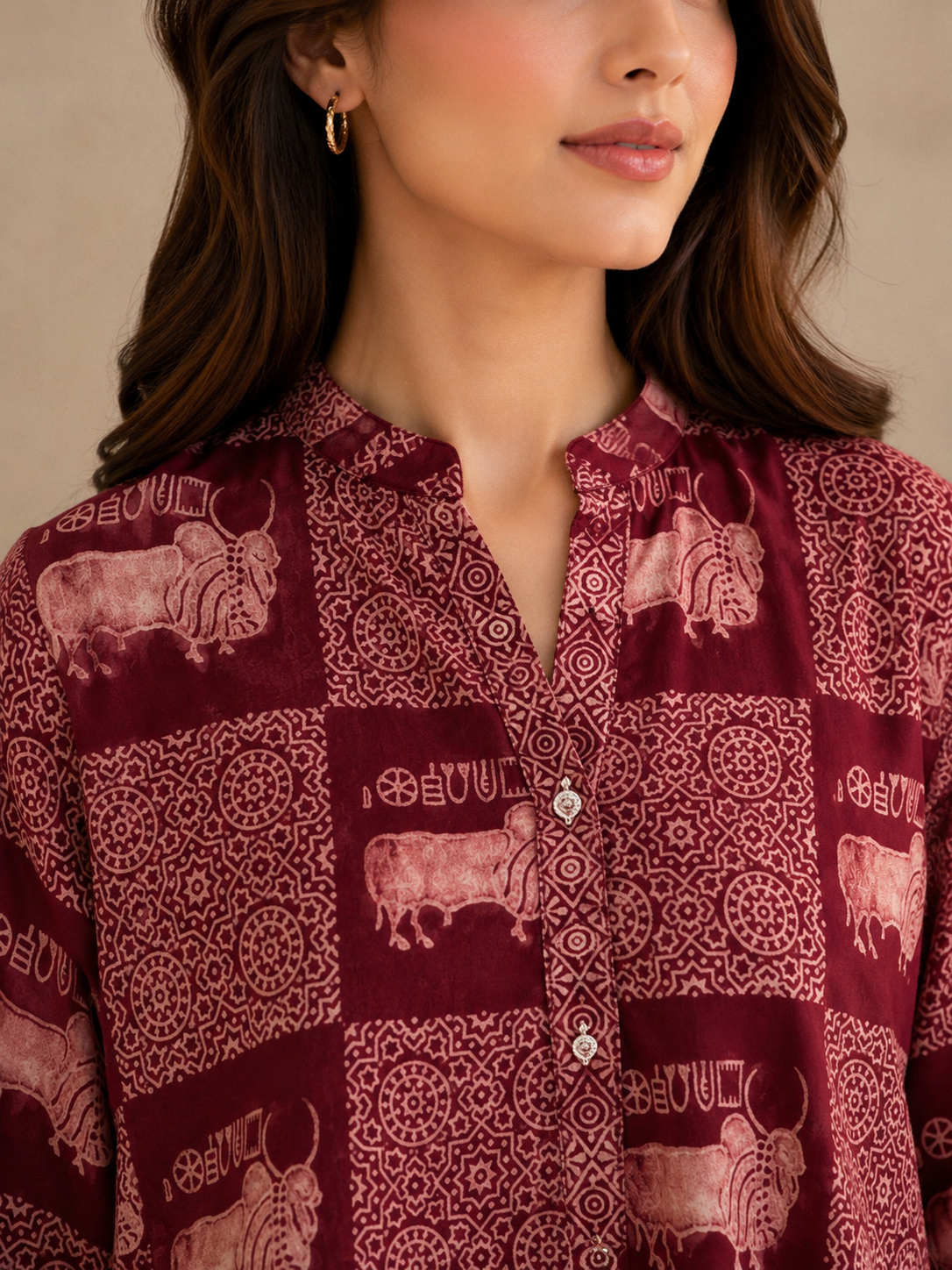 Ajrakh Bull Maroon