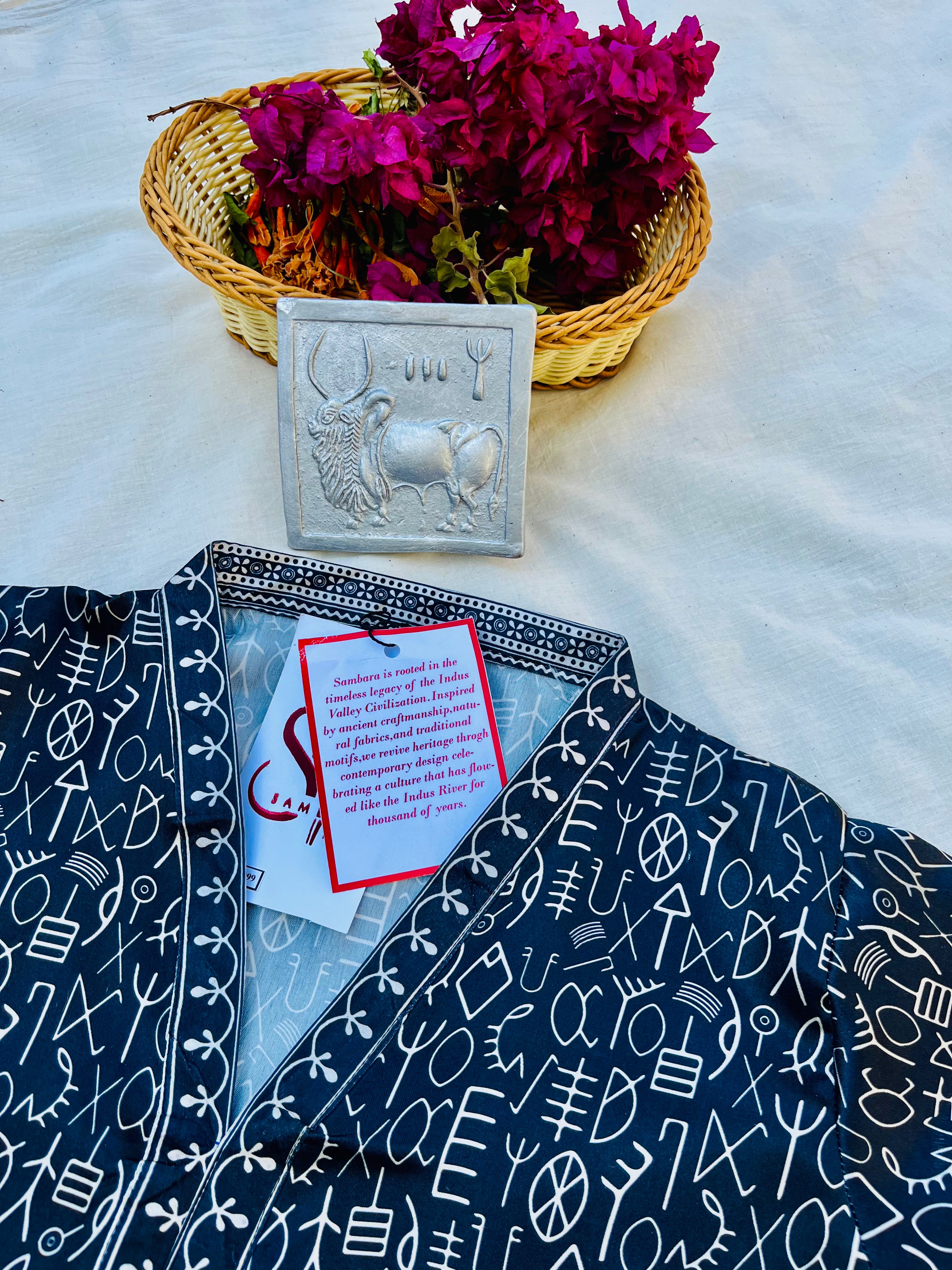 Black Indus Script Shirt (Pret)