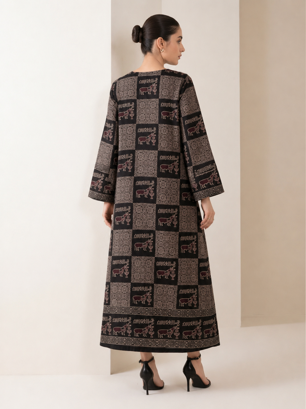 Ajrakh Unicorn Black Unstitched
