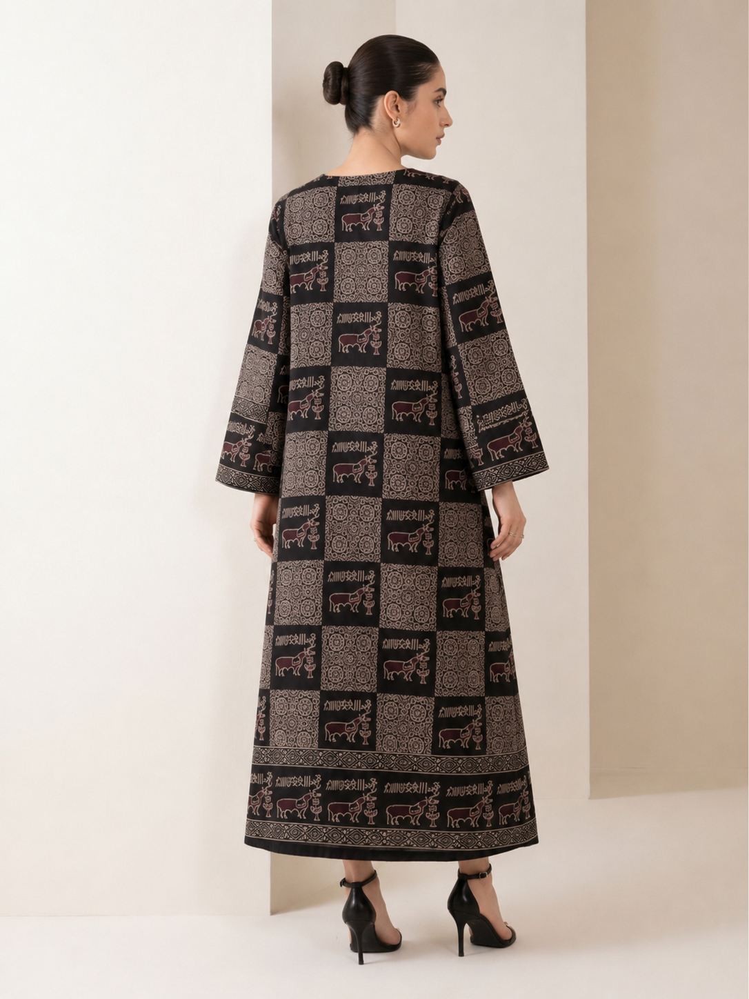 Ajrakh Unicorn Black Unstitched